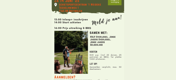 Kleiduiven Schieten op Schietsportcentrum ’t Weideke