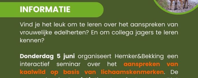 Seminar leeftijdsherkenning vrouwelijk roodwild
