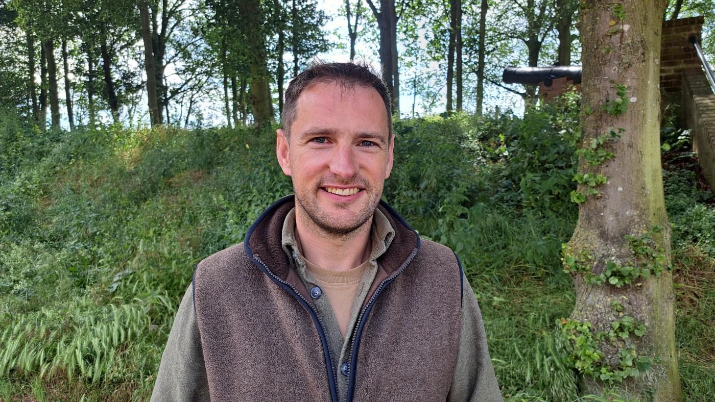 Gerald Verweij in natuurgebied de Crobsche Waard